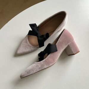 J.CREW Avery velvet pumps with bow